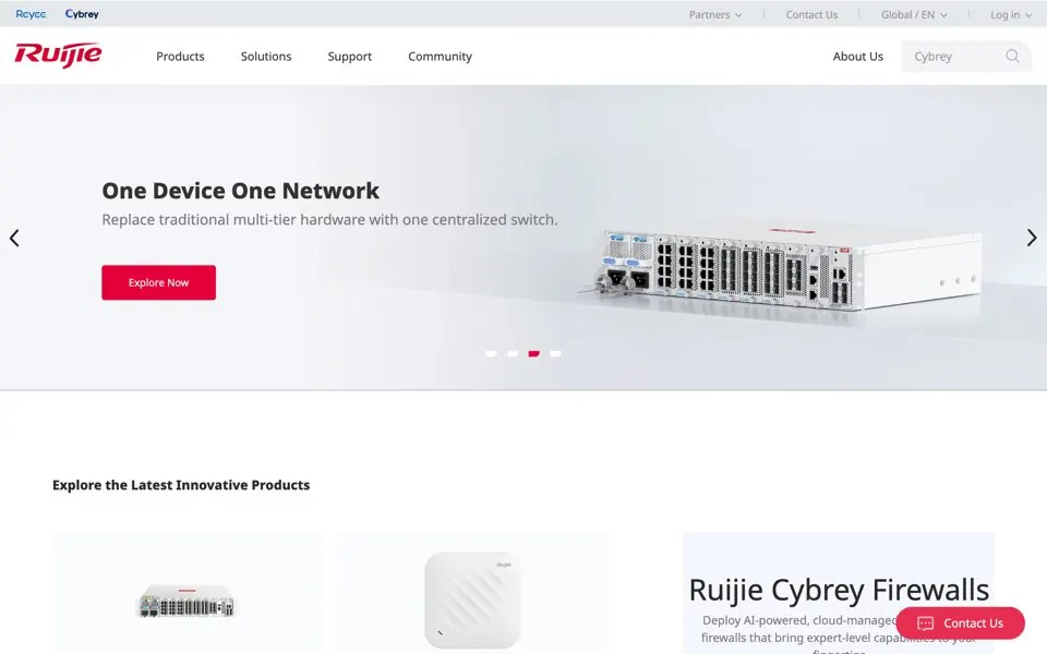Ruijie Networks官网预览