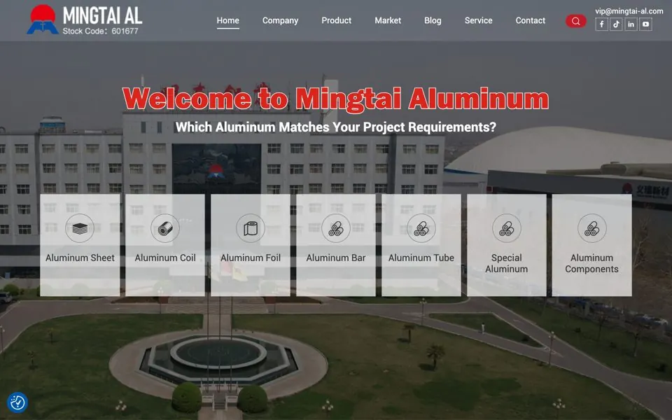 Mingtai Aluminum官网预览